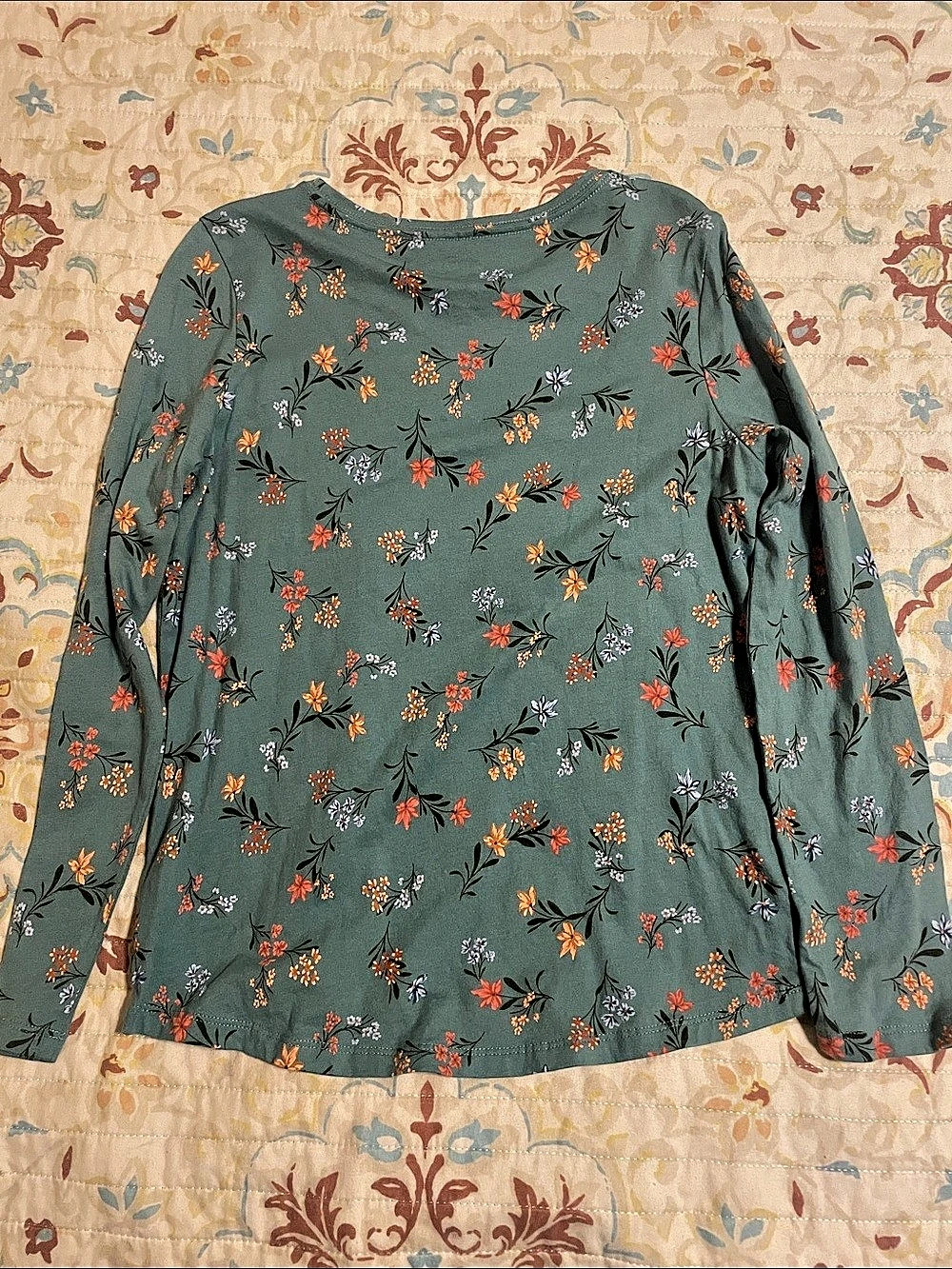 Old Navy Softest Long-Sleeve T-Shirt -Shirts Floral & Butterfly Girls Large